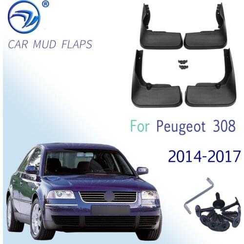 Car Mud Flaps for For Peugeot 308 Hatchback 2014 2015 2016 2017 For Fender Splash Guard Mudguard Accessories