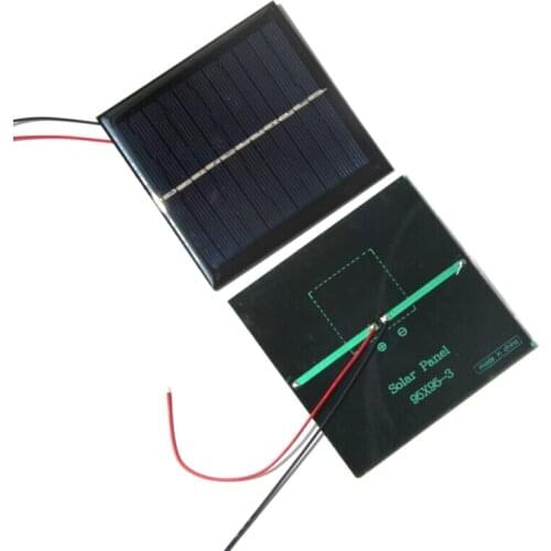 BUHESHUI Polycrystalline Solar Panel Small Solar Panels 1W 5.5V With Black/Red Wire Solar Cells w/ Cable Study Kits 10pcs/lot