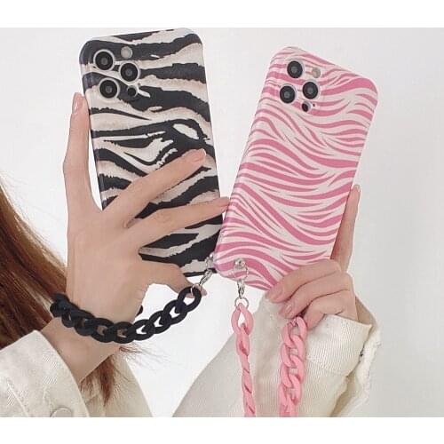 Tobebest Zera Pattern Bracelet Phone Cases for iphone 12 Pro Max 11 pro X XS Max XR 7 8 Plus Chain Soft Shell Cover