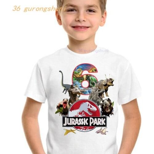 Kid t shirt for girls clothes children’s birthday tshirt girl Jurassic park game graphic t shirts kids clothes boys clothing