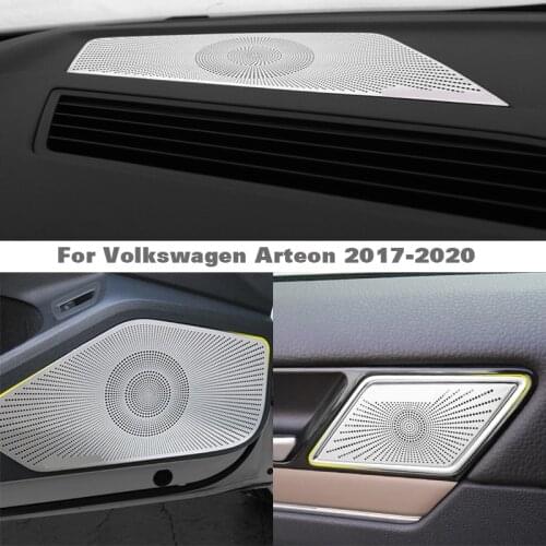For VW Volkswagen Arteon 2017 2018 2019 2020 Car Door Loudspeaker Sound Chrome Speaker Cover Trim Frame Sticker Interior