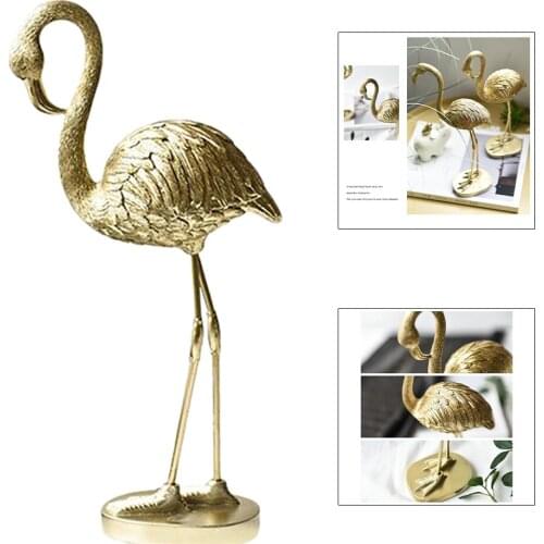Flamingo Figurine Statue Animal Model Sculpture Decorations Accents for Home