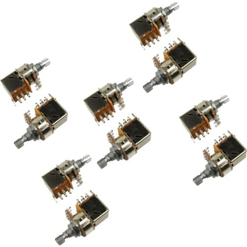 FLEOR 10pcs Short Shaft Pots Push Pull Guitar Potentiometer B500K Guitar Accessories