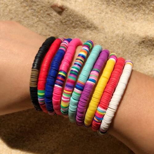 20 Styles 6mm Multicolor Polymer Beads Spacer Disk DIY Chain Necklace Bracelet Making Accessory Approximately 380Pcs