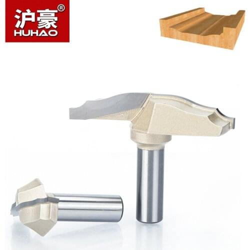 HUHAO 1pc 1/2" Shank Trimmer Router Bits For Wood Tungsten Carbide Cupboard Door Flowers Phoenix Knife Core Endmill Tools