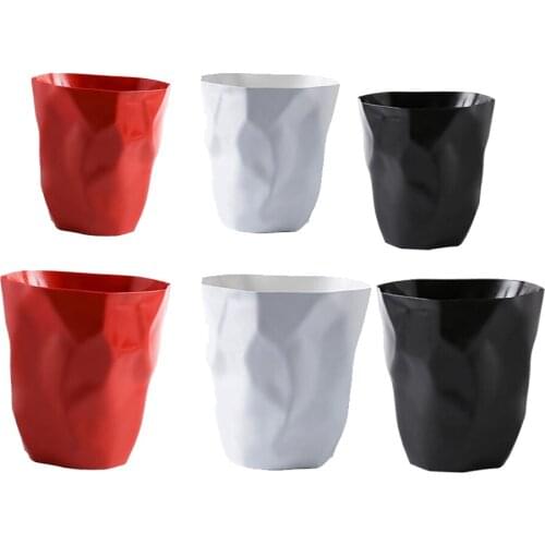 Creative Wrinkle Trash Can Personalized Plastic Wastebaskets Garbage Bin