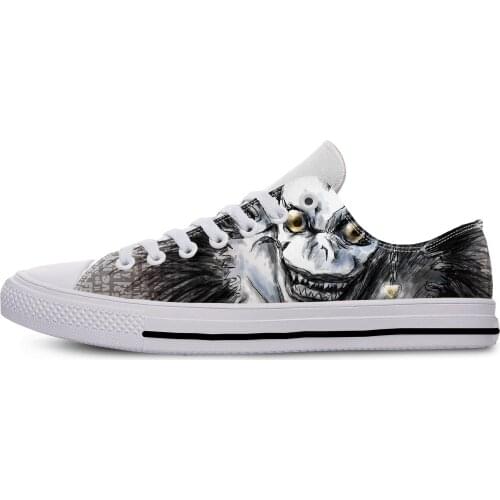 Japanese Anime Manga Cartoon Demon Death Note Ryuk Casual Cloth Shoes Low Top Breathable Lightweight 3D Print Men Women Sneakers