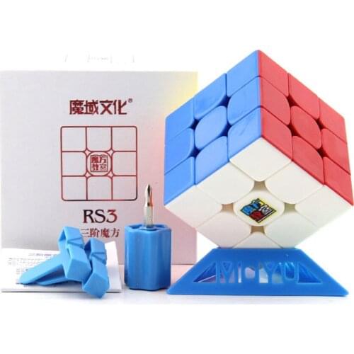 MoYu Mofangjiaoshi RS3 Magic Cube 3x3x3 Cube Magic Cube V3 Black Stickerless 3Layer Cubo Magico Puzzle Cube Toys For Children