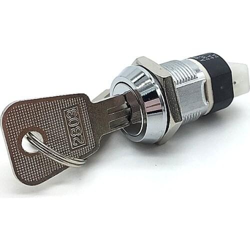 19mm Metal 4Pin ON-OFF 2Position DPST A Series Electronic Lock Key Switch 2NO 2NC 4A 125VAC/2A 250VAC