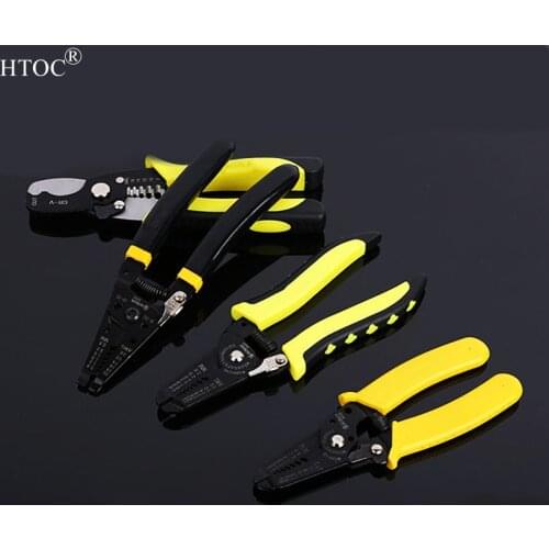 HTOC Multi-Function Wire Strippers/Crimper/Cutter With double-deck rubber handle Home work utility