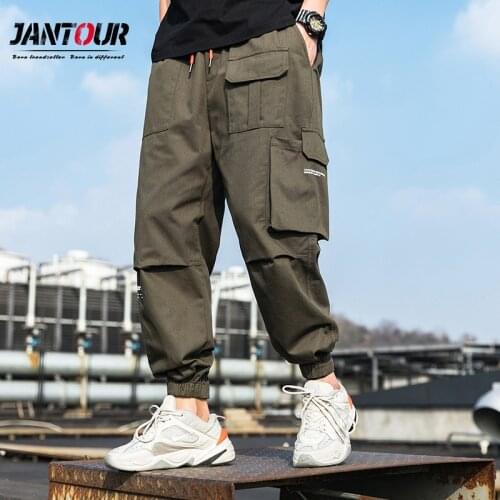 Pockets 2021 Mens Jogger Pants Hip Hop Sweatpants Joggers Trousers Tactical Mens Pants Cargo Harem Pants Male Clothes Size 4XL