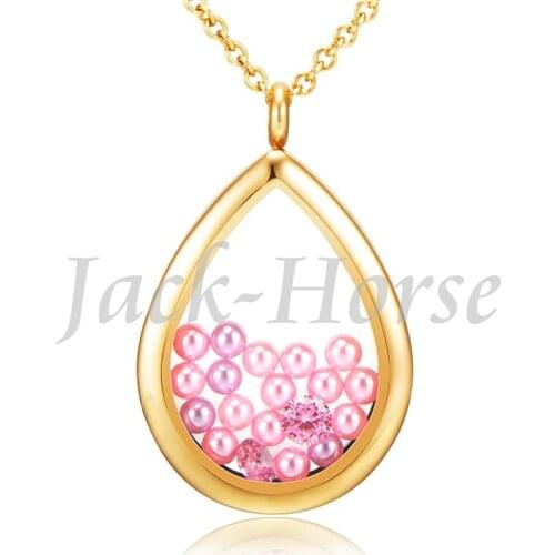 New 316 Stainless Steel Water Drop Floating Memory Locket! Tear Drop Floating Locket