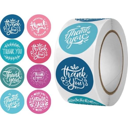Gift Sticker 500pcs Round Thank You sticker Thanks for Shopping Small Shop Local Handmade sticker Blue Purple labels