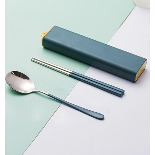 Nordic style portable tableware single student goes to work to store stainless steel chopsticks, spoons and forks