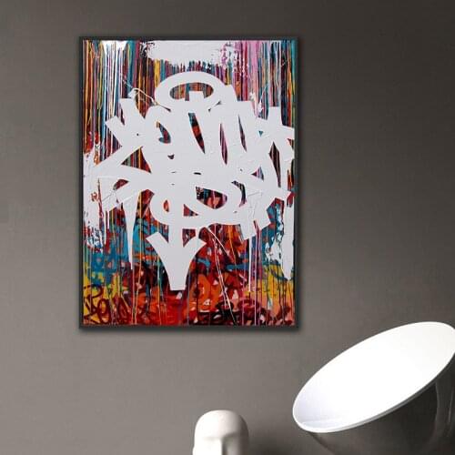 Abstract graffiti canvas posters painting Wholesale Canvas Art decorative wall painting for living room
