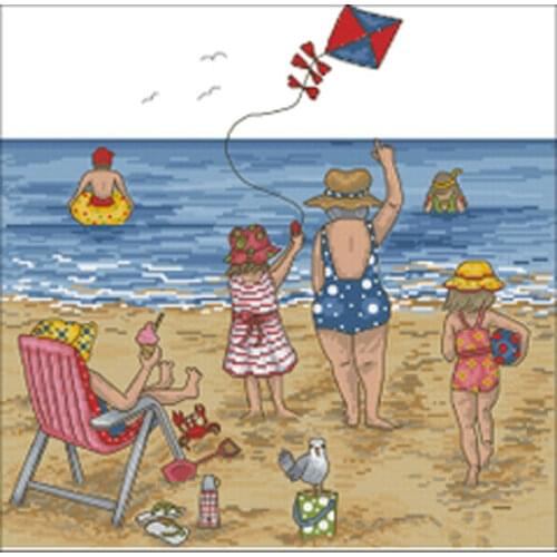 Holiday beach patterns Counted Cross Stitch 11CT 14CT 18CT DIY Chinese Cross Stitch Kits Embroidery Needlework Sets
