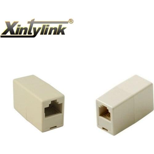 Xintylink rj45 socket connector jack cat5 cat5e cat6 ethernet cable female double adaptor utp modular extension joint