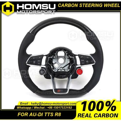 Custom alcantar carbon fiber steering wheel For aud i 2016-2019 TTS R8 TTRS TT racing wheel convertible