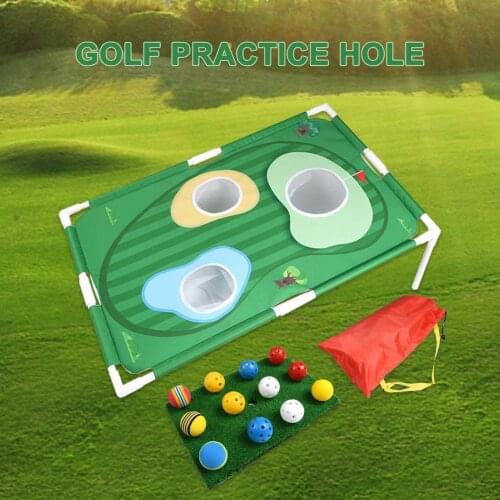 Backyard Golf Cornhole Game Golf Practice Net Training Aid For Indoor Outdoor Playing Putt Target For Child Adult