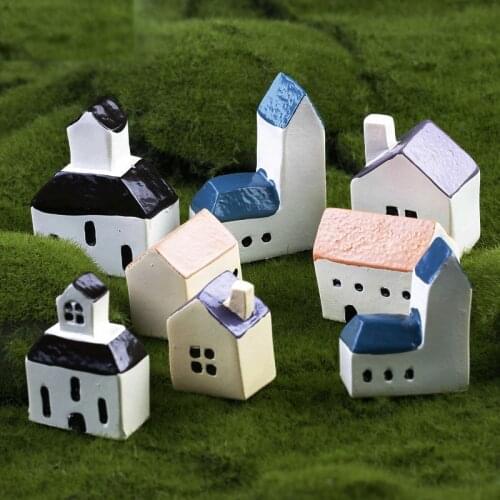 Mediterranean House Castle Miniature Fairy Garden Home Houses Decoration Mini Craft Micro Landscaping Decor DIY Accessories