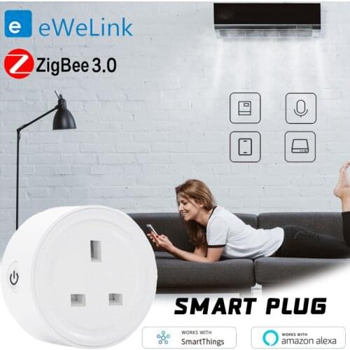 ZigBee Smart Wifi Plug UK 10A Wireless Control Socket Outlet With Energy Monitering Timer Function Works With Alexa Google Home