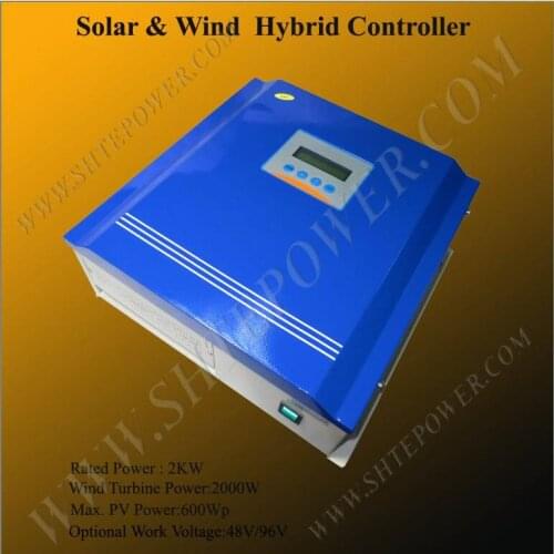 Advanced design 2000w solar wind hybrid charge 48v 96v controller with lcd display