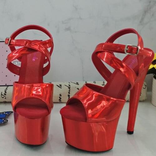 Leecabe 17CM/7Inch Womens Platform Sandals party High Heels Shoes Pole Dancing Shoes