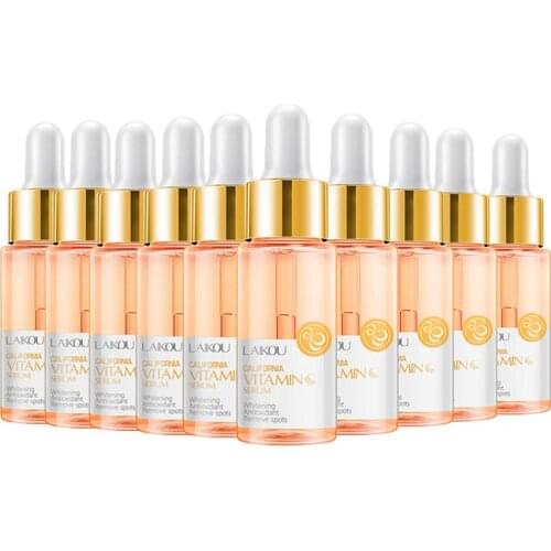 LAIKOU Vitamin C Face Serum Hyaluronic Acid Moisturizing Acne Removal Essence Whitening Anti-aging Anti-wrinkle Face Care 10PCS