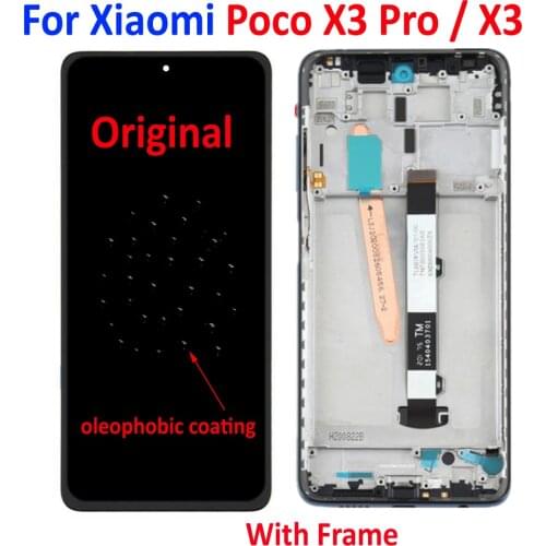 100% Original For Xiaomi Poco X3 NFC MZB07Z0IN LCD Display Touch Panel Screen Digitizer Assembly Glass Sensor Phone Pantalla
