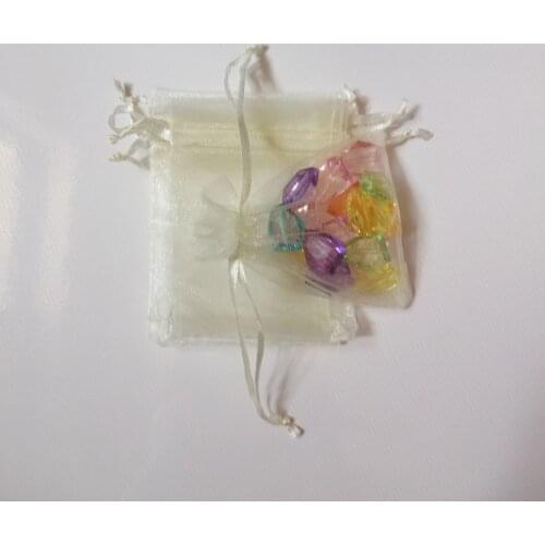 100pcs Beige Gift Bags For Jewelry Bags And Packaging Organza Bag Drawstring Bag Wedding/woman Travel Storage Display Pouches