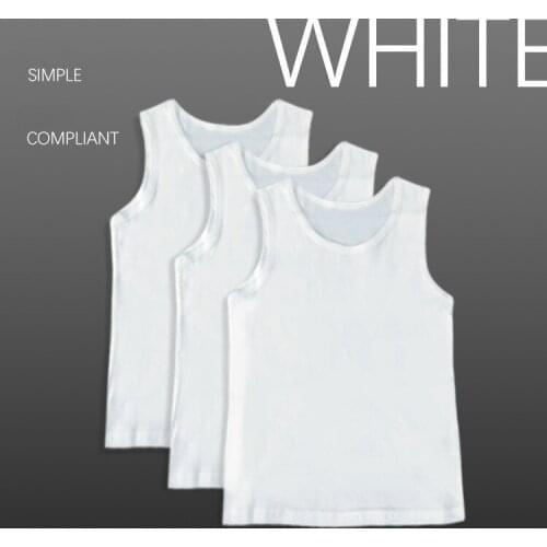 3 Pcs/set Four Season Kid Boys 2-9 Years Undershirt Children Boys Vest Sleeveless 100% Pure Cotton Singlet White Ribbed Vest