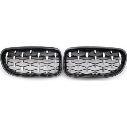 1 Pair Car Diamond Grill Front Bumper Kidney Grill Replacement Meteor Styling Racing Grille For BMW 3-Series E90 E91 2009-2012
