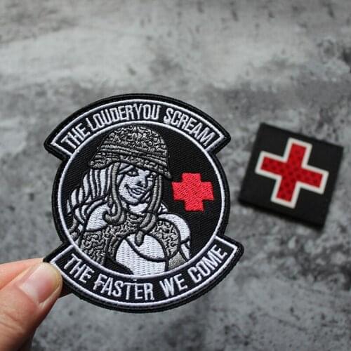 Battlefield Medical Soldier Badge Bikini Beauty First Aid Magic Stickers Chapter Cross Armband DIY Patch Tactics Package