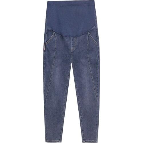 Premama Trousers Denim Maternity Jeans for Pregnant Women Elastic Waist Belly Loose Pants Pregnancy Clothing Size M-2XL