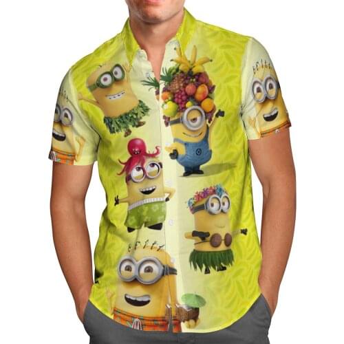 Anime 3D Print Summer Hawaiian Breathable Beach Shirt Fashion Streetwear Short Sleeved Shirt Oversized Tops Blusa Masculina