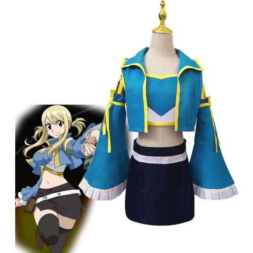 Anime Costume Fairy Tail Lucy Heartfilia Cosplay Costumes Womens SKirt Halloween Party Carnival Clothing
