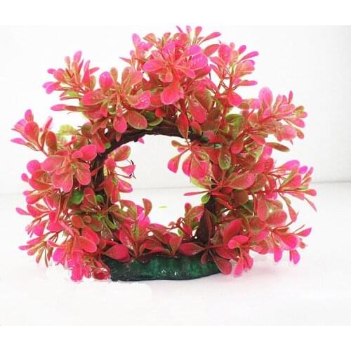 Creative Fish Tank Underwater Plant Aquarium Artificial Plastic Grass Water Plant Aquarium Door Decor for Fish Playing 1pcs