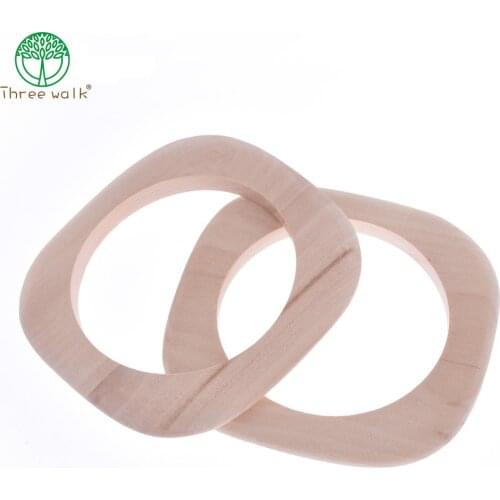 5pcs DIY Handmade Wooden Sqaure Bangles Bracelet Jewelry Making Supplies V22