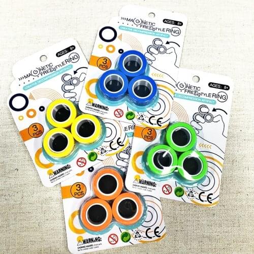 Magnetic Rings Anti-Stress Finger Toys Unzip Toy Magic Ring Props Tools Children Magnetic Ring Finger Spinner Ring Adult Toys