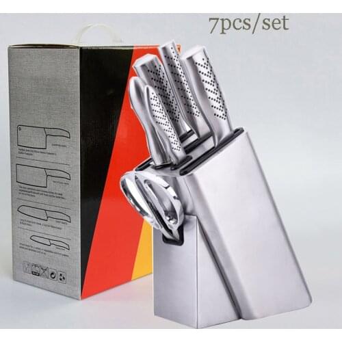 7pcs Kitchen Knives Set Utility Santoku Chef Slicing Bread 5Cr15 High Carbon Steel Full Tang Blade Knife Sets Cooking Tools