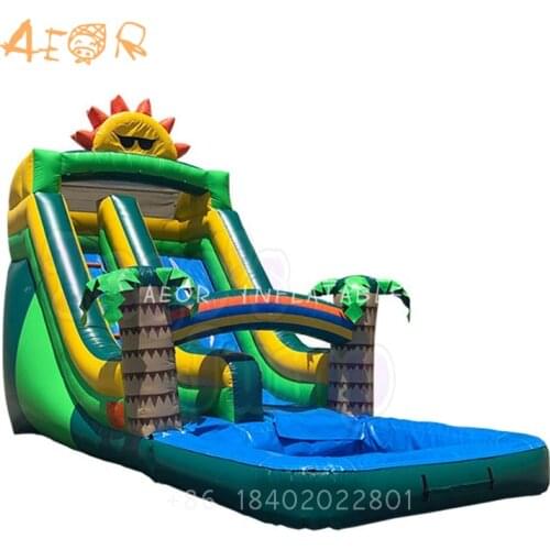 AEOR Factory Hot Sale Inflatable Water Slide Jumping Bouncy Castle With Pool summer inflatable wet slide