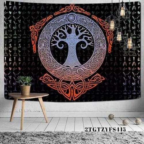 Tapestry Psychedelic Abstract Series Mysterious Viking Meditation Psychedelic Art Wall Hanging Tapestries for Living Room Decor