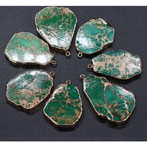 New Fashion Natural Stone Pendants Irregular Shape Charms Emperor Stone Pendant for Jewelry Making DIY Necklace Exquisite Gift