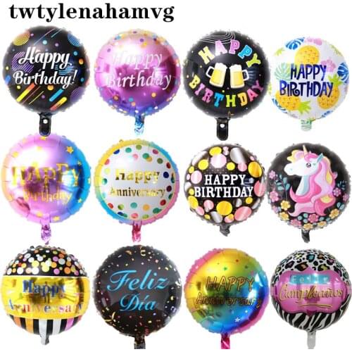 New Spanish Helium Foil Adult Party Self-Sealed Birthday Balloon Happy Valentines Day Baby Anniversary Gift Cartoon DIY Toy