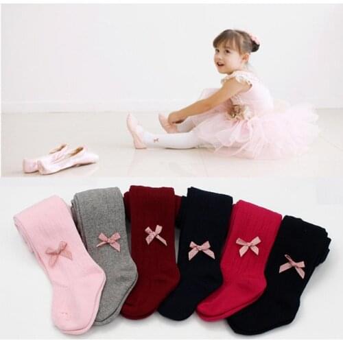 Autumn Newborn Infant Baby Tights Knitted Cute Bow Cotton Stretch Soft Warm Casual Princess Toddler Kids Girls Pantyhose