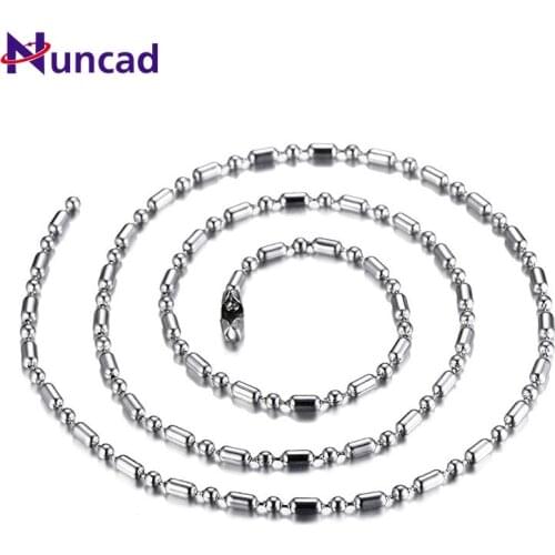 NUNCAD Men and Women Necklace Stainless Steel Chain Can Be Used with A Pendant Dog Tag Beads Chains Necklaces Good Quality