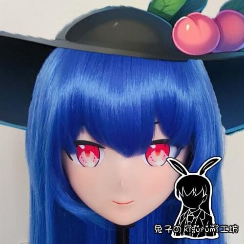 RB0719)Customize Full Head Resin Cartoon Cosplay Japanese Character Anime Role Play Crossdress Kigurumi Mask With Back Shell