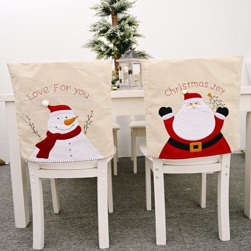 Christmas Decorations Xmas Chair Cover For Home Decor Dinner Chair Back Cover New Year Party Linen Cover Ornaments Room Decor