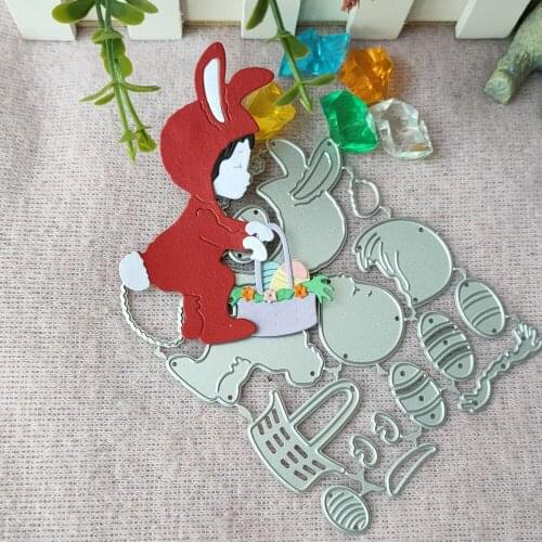 Bunny girl craft die metal cutting die scrapbook stamp carving paper card stamping die new DIY die