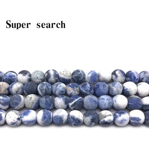 New Arrival New Blue white Sodalite Gem Beads 15" Strand 4 6 8 10 12mm Pick Size For Jewelry Making Bracelet Earrings Pendant